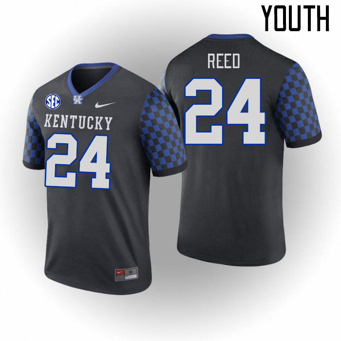 Youth #24 Elijah Reed Kentucky Wildcats College Football Jerseys Stitched Sale-Black